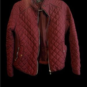 Love Tree Maroon Quilted Jacket